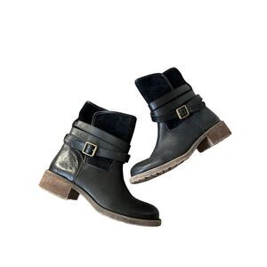 Lucky Brand Declan’s Black Leather Mid Calf Boot size 10